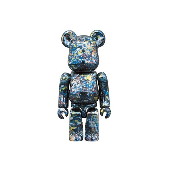 400 % & 100 % Bearbrick-set – Jackson Pollock Studio (Chrome-version)