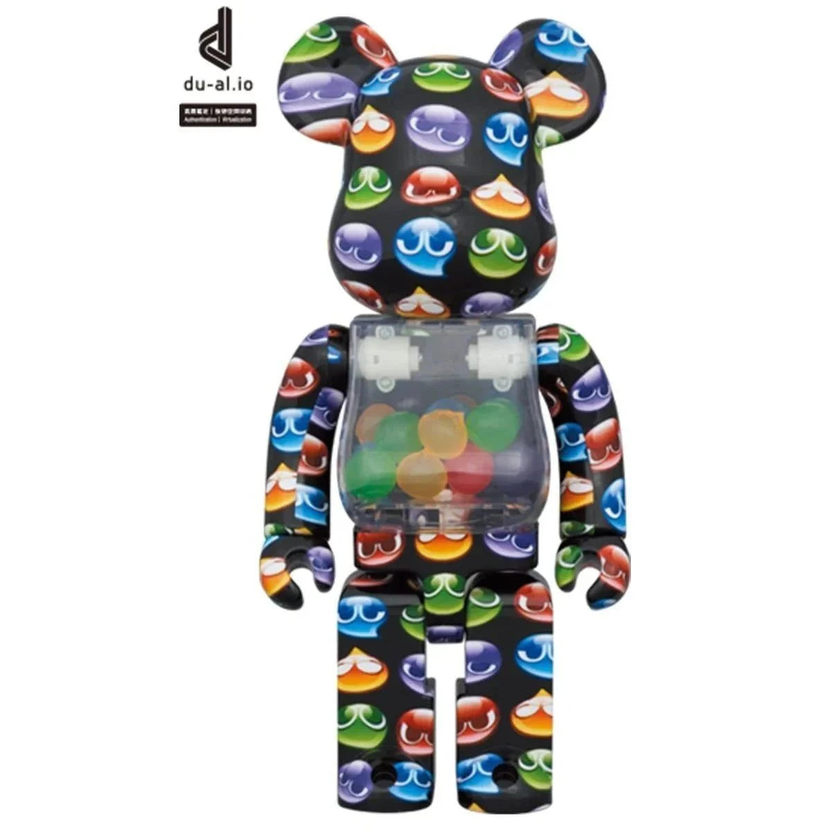400% Bearbrick - Puyo Puyo collectible figure with colorful Puyo Puyo design featuring vibrant elements from the game.