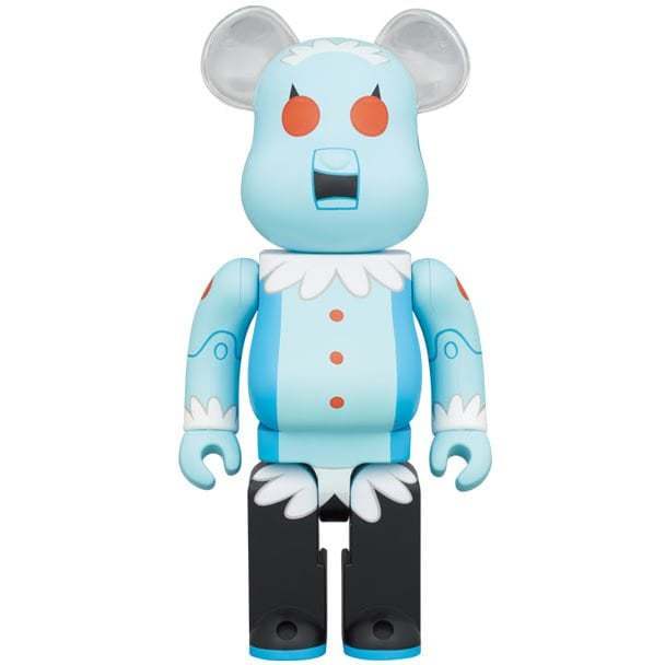 1000% Bearbrick figure of Rosie the Robot from The Jetsons in blue and black with iconic design details