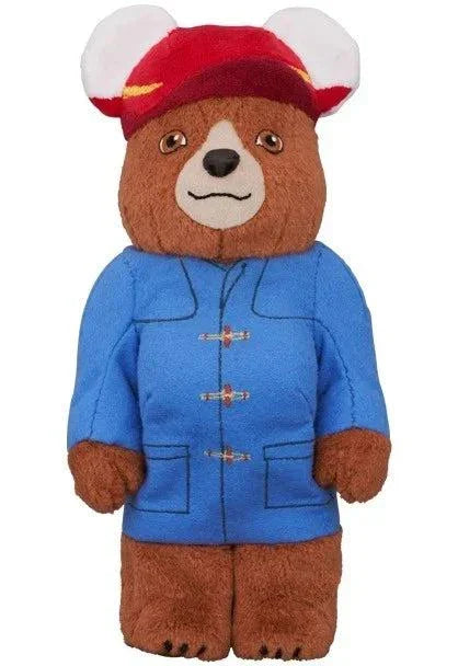 400% Bearbrick Paddington in costume with blue duffle coat and red hat.