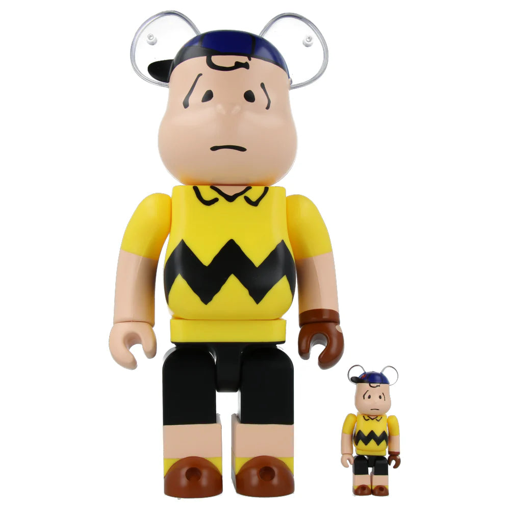 400% & 100% Bearbrick-set - MLB x Peanuts - Charlie Brown (New York Mets)