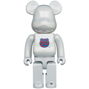 400 % Bearbrick - Bearbrick-logotyp - 1:a modellen (vit krom)