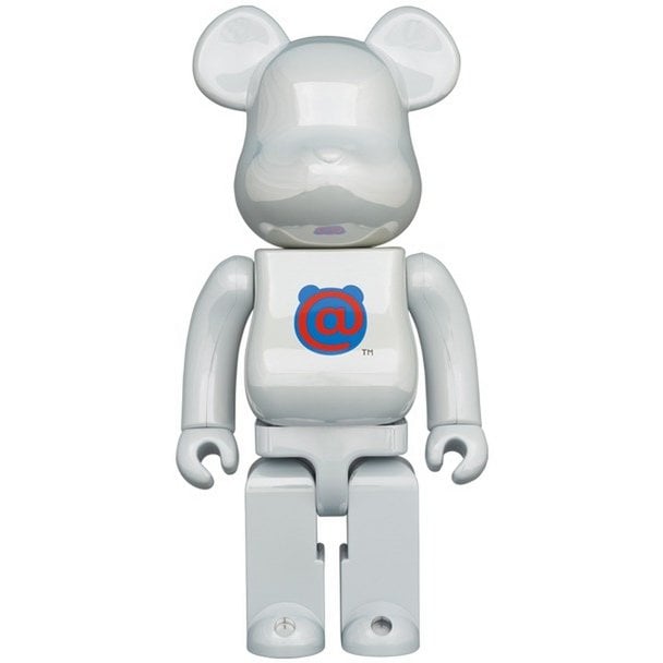 400 % Bearbrick - Bearbrick-logotyp - 1:a modellen (vit krom)