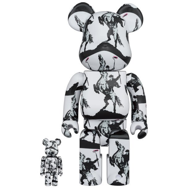 400 % &amp; 100 % Bearbrick-set - Highwayman (Brandalised x Banksy)