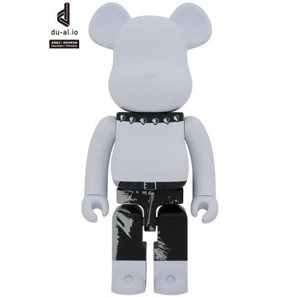 1000 % Bearbrick - The Rolling Stones (Sticky Fingers - Vit)