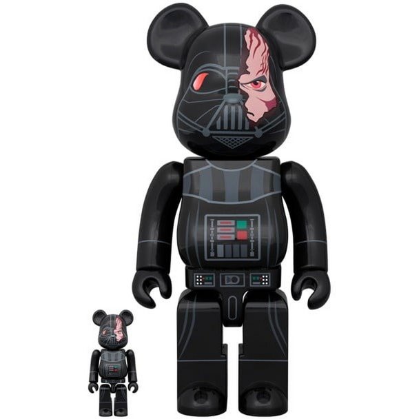 400% &amp; 100% Bearbrick - Darth Vader - Damage version (Obi-Wan Kenobi)