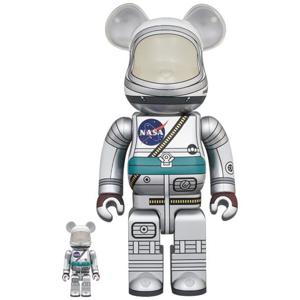 400 % &amp; 100 % Bearbrick Set - Project Mercury Astronaut (NASA)