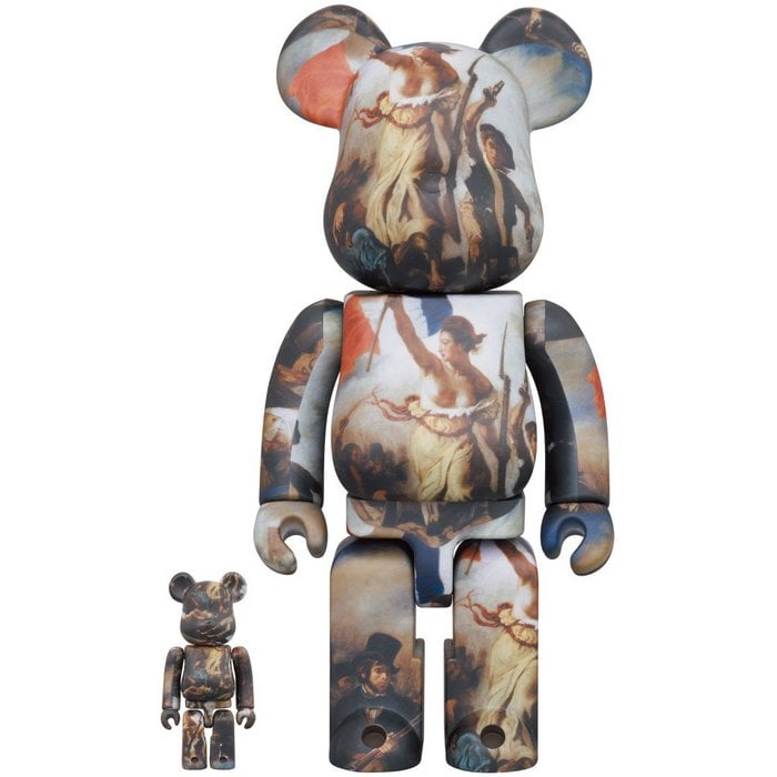 400% &amp; 100% Bearbrick Set - Eugène Delacroix (Liberty Leading the People)