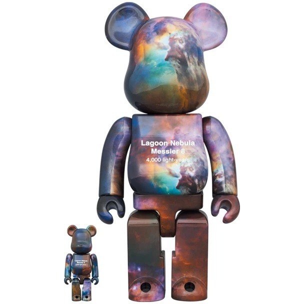 400% &amp; 100% Bearbrick Set - Hubble Space Telescope Lagoon Nebula (Messier 8)