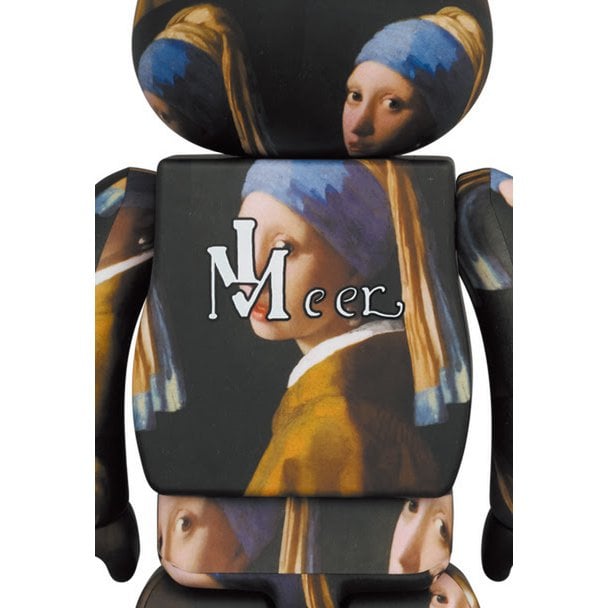 400% &amp; 100% Bearbrick set - Girl with a Pearl Earring av Johannes Vermeer