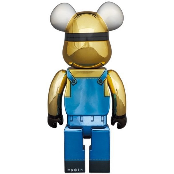 400% &amp; 100% Bearbrick Set - Minion Dave (Chrome ed.)