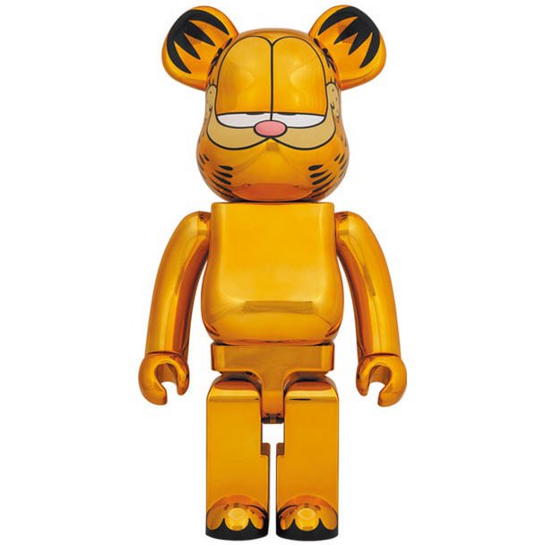 1000 % Bearbrick - Garfield (Gold Chrome)