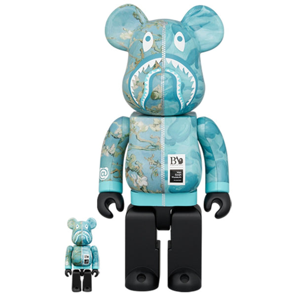 400% & 100% Bearbrick Set – Almond Blossoms (BAPE x Van Gogh)