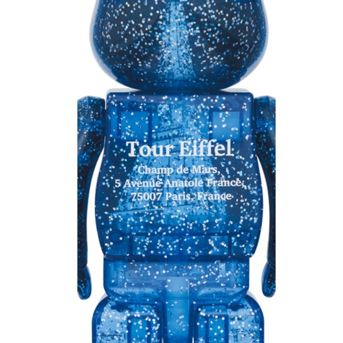 400 % &amp; 100 % Bearbrick - Eiffeltornet (Sparkling Edition)