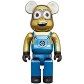 400% &amp; 100% Bearbrick Set - Minion Dave (Chrome ed.)