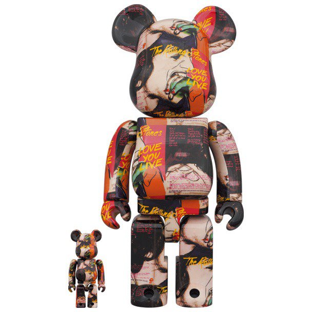 400% &amp; 100% Bearbrick Set - The Rolling Stones (Love You Live) 