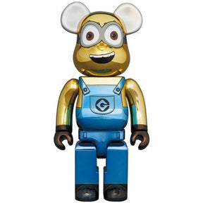 1000 % Bearbrick - Minion Dave (Chrome ed.)