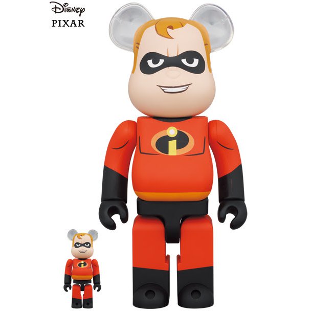 400% &amp; 100% Bearbrick Set - Mr. The Incredibles (Walt Disney)