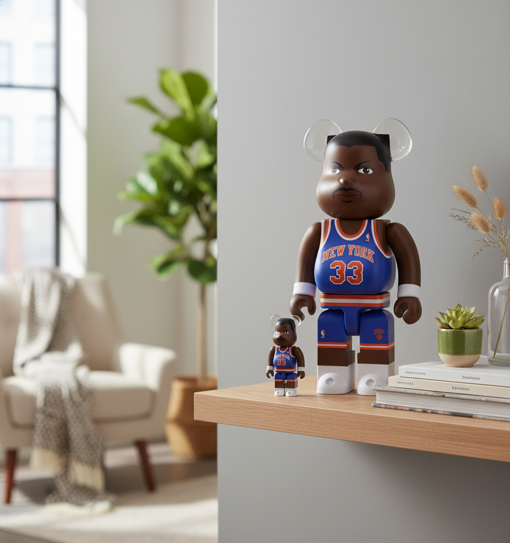 100% & 400% Bearbrick Sæt – Patrick Ewing (New York Knicks)-Medicom Toy-Bearbrick