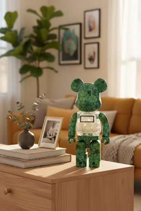 400% & 100% Bearbrick sæt - Euphorbia obesa GID (BOTANIZE)-Medicom Toy-Bearbrick