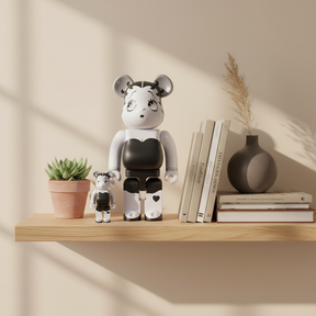 400% & 100% Bearbrick sæt - Betty Boop (Black & White Edition)-Medicom Toy-Bearbrick