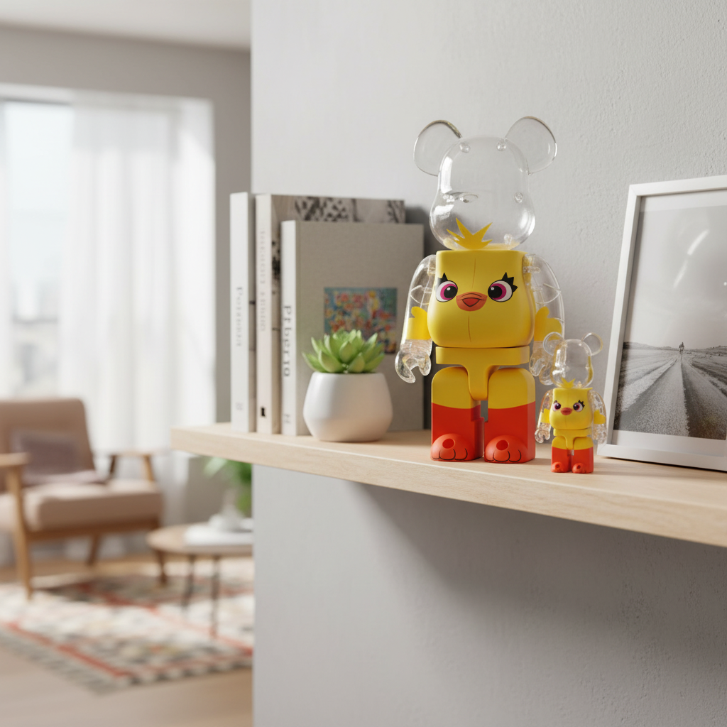 400% & 100% Bearbrick sæt - Ducky (Toy Story 4)-Medicom Toy-Bearbrick