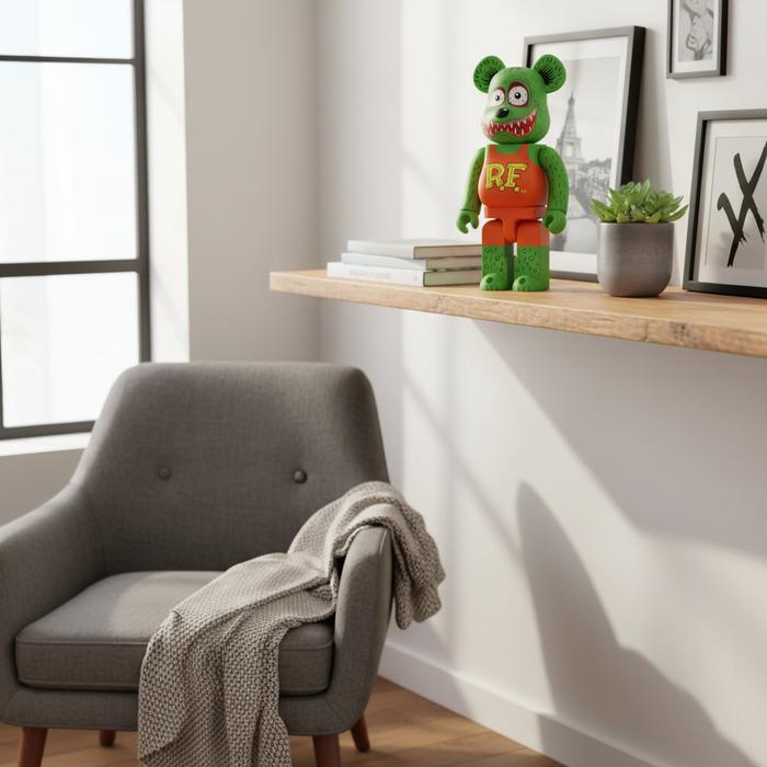 400% & 100% Bearbrick sæt - Rat Fink by Ed "Big Daddy" Roth