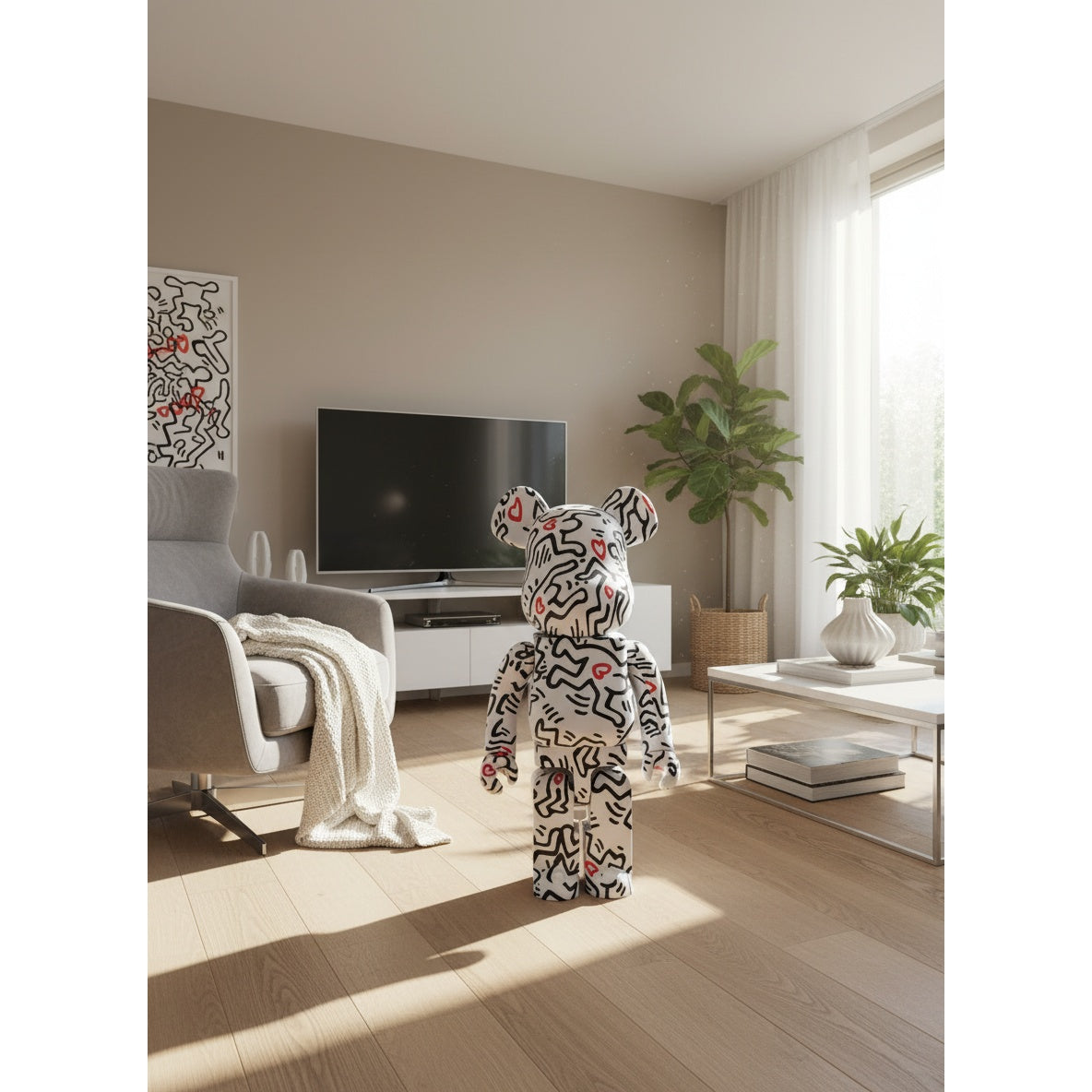1000% Bearbrick - Keith Haring v8 (Heart of Men)