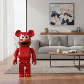 1000% Bearbrick Sæt - Elmo (Chrome)