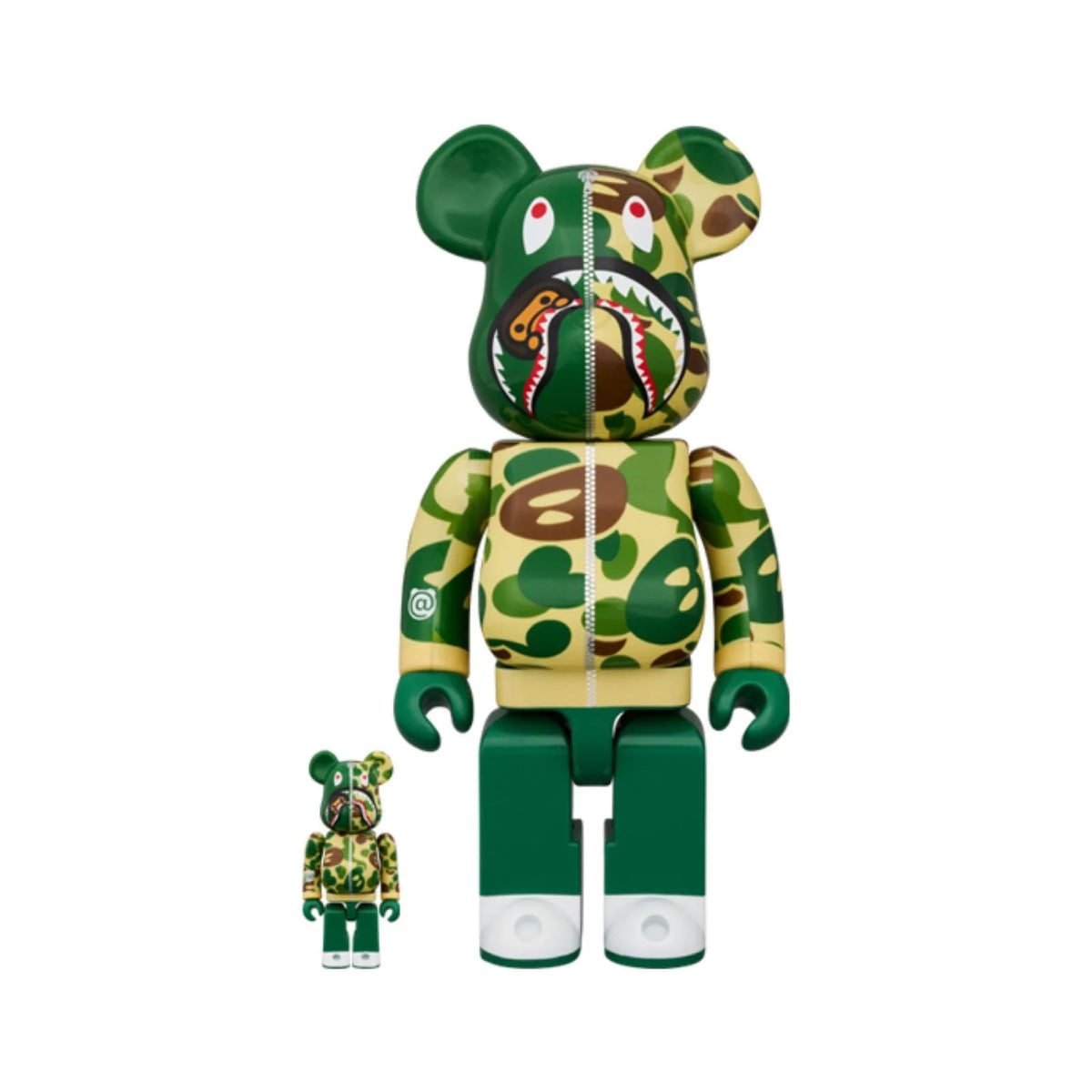 400% &amp; 100% Bearbrick set - BAPE - Baby milo Shark Camo set (3 st)