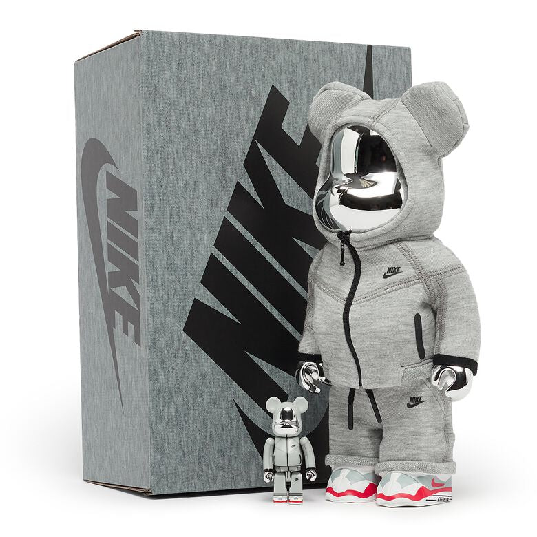 400% &amp; 100% Bearbrick Set - Nike Tech Fleece N98