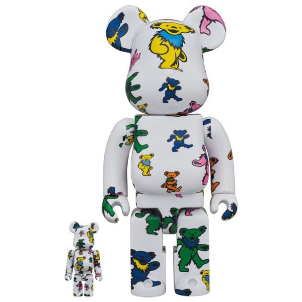 400% &amp; 100% Bearbrick Set - Grateful Dead (Dancing Bears Pattern)