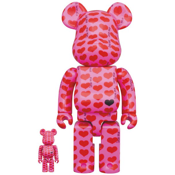 400% &amp; 100% Bearbrick Set - Pink Heart från HIDE