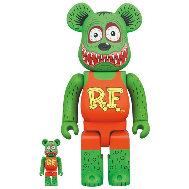 400% &amp; 100% Bearbrick Set - Rat Fink av Ed "Big Daddy" Roth