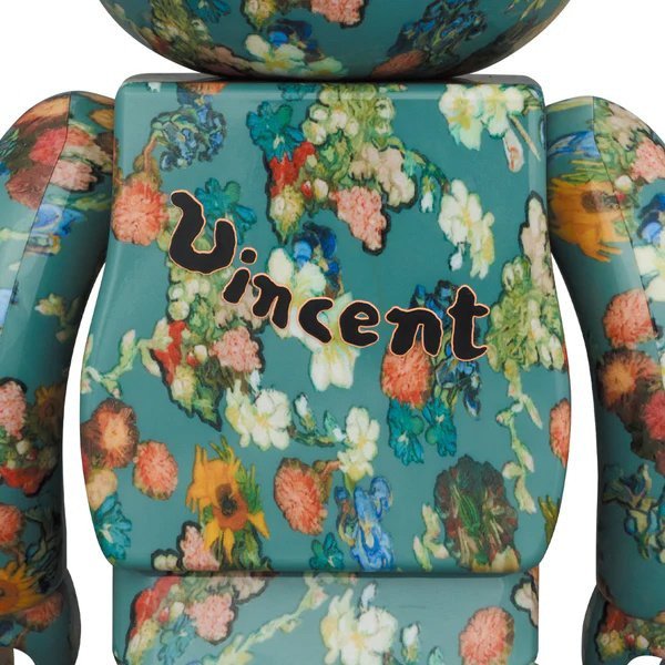 400% &amp; 100% Bearbrick Set - Vincent Van Gogh (50-årsjubileum - Blommönster