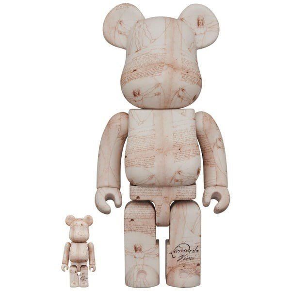 400% &amp; 100% Bearbrick Set - Leonardo Da Vinci (Vitruvian Man)