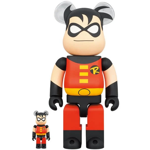 400% &amp; 100% Bearbrick Set - Robin (The New Batman Adventures)