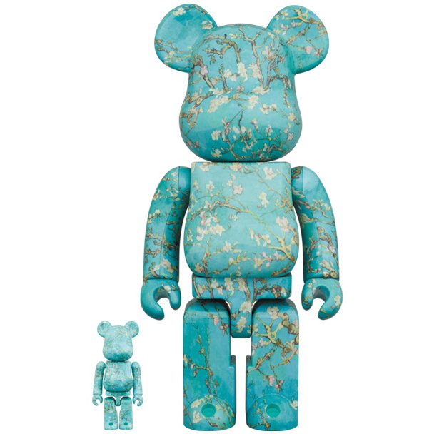 400% &amp; 100% Bearbrick Set - Vincent Van Gogh (Mandelblommor)