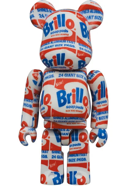 400 % &amp; 100 % Bearbrick Set - Andy Warhol (Brillo)