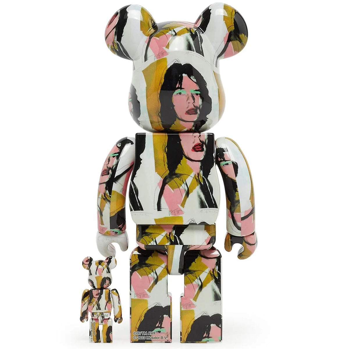 400% &amp; 100% Bearbrick Set - Mick Jagger (Andy Warhol)