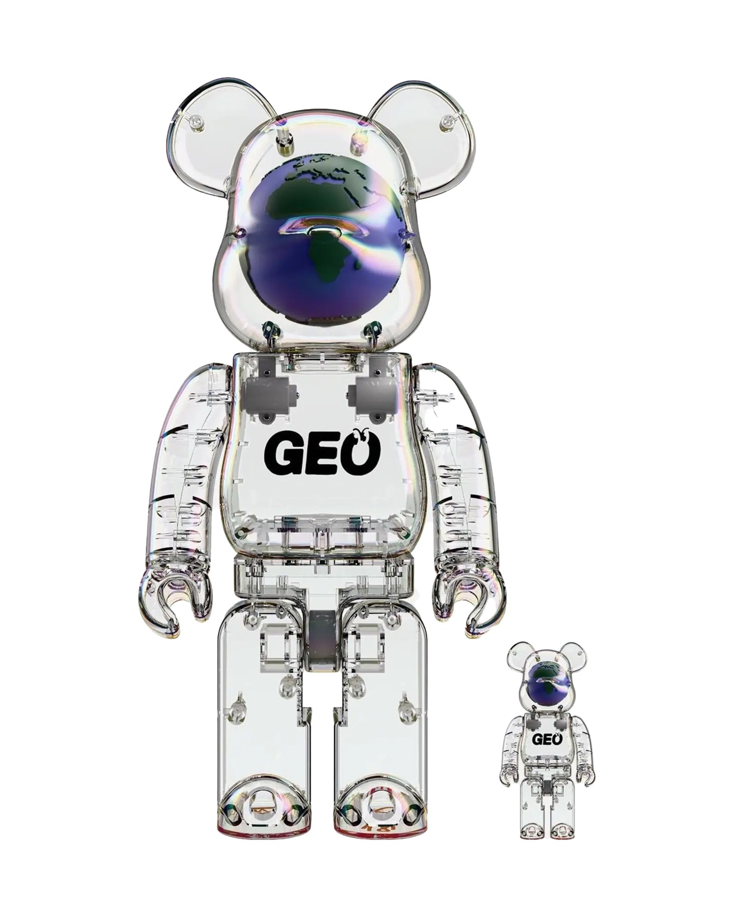 400% & 100%  Bearbrick set – GEO (Earth ed.)