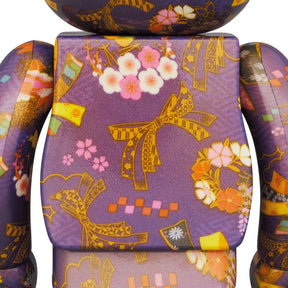 400% och 100% Bearbrick - Chiyogami II (Lila)