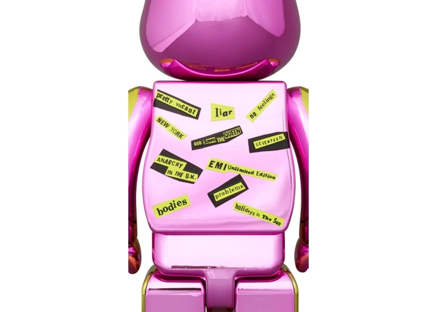 400% + 100% Bearbrick-set - Sex Pistols - Never Mind the Bollocks (Chrome Edition)