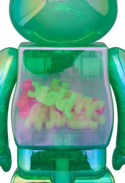 400% &amp; 100% Bearbrick Set - X-girl (Klargrön)