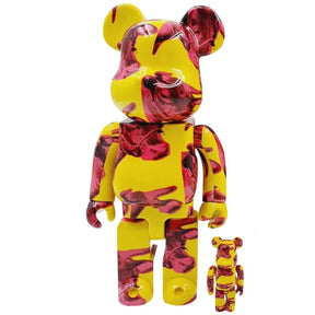 400% &amp; 100% Bearbrick Set - Andy Warhol (Cow Wallpaper)