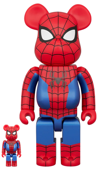 100% &amp; 400% Bearbrick - Spider-Man (SLUTDRUKT)