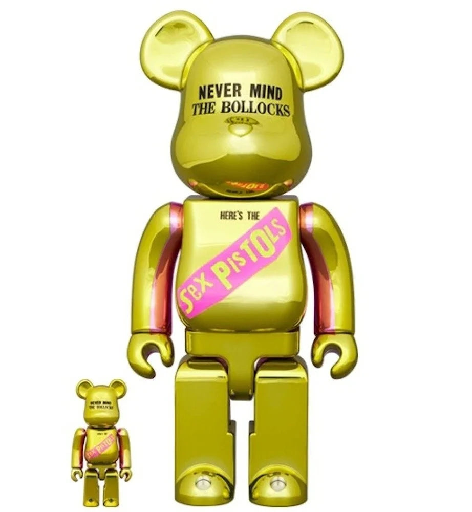 400% + 100% Bearbrick-set - Sex Pistols - Never Mind the Bollocks (Chrome Edition)