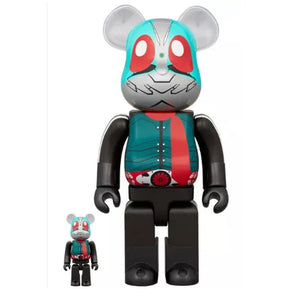400% &amp; 100% Bearbrick - Kamen Rider nr 2 + 1