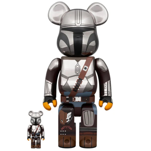 400% &amp; 100% Bearbrick - Mandalorian Chrome-utgåvan (BWWT3)