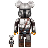 400% &amp; 100% Bearbrick - Mandalorian Chrome-utgåvan (BWWT3)